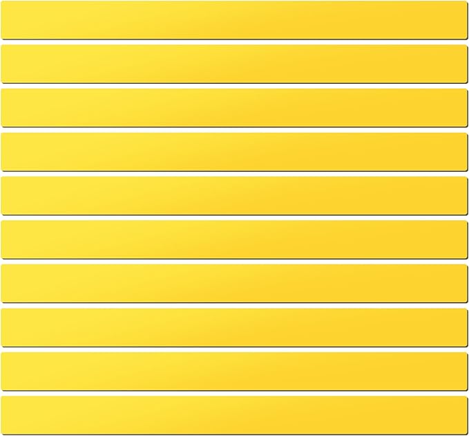 LLPT Dry Erase Magnetic Label Strips 10 Pack 2" x 12" Blank Reusable Writable Magnet Stickers for Organizing Labeling on Fridge Whiteboard Crafts and More Metallic Surfaces Yellow(DMS21210YW)