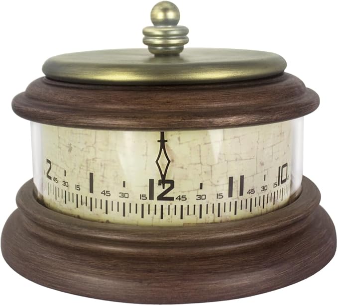 Presentime & Co. Louis XVI Mantel Clock, Desk & Shelf Clock, Retro Tabletop Clock for Living Room, Bedroom, Shelf Decoration, Fireplace, Farmhouse Decor, Walnut Brown Finish.