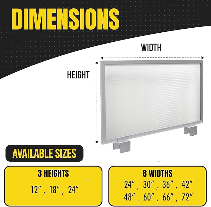 OBEX Screen & Office Panel Extender Polycarbonate Desk Privacy Panel & Divider for Office Cubicle, 24" x 66", Translucent
