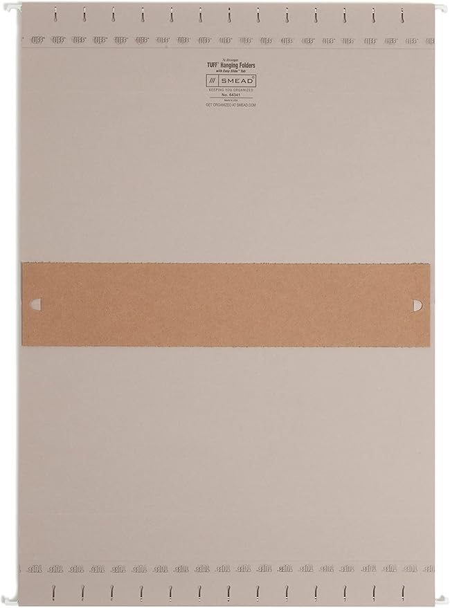 Smead TUFF Extra Capacity Box Bottom Hanging Folder, 3" Expansion, 1/3-Cut Easy Slide Tab, Legal Size, Steel Gray, 18 per Box (64341)
