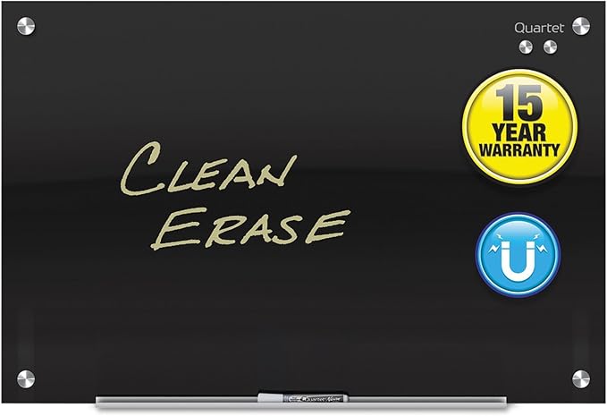 Quartet Glass Whiteboard, Non-Magnetic Dry Erase White Board, 24" x 18", Infinity Frameless Mounting, Includes Dry Erase Marker, Frosted White (G2418F)