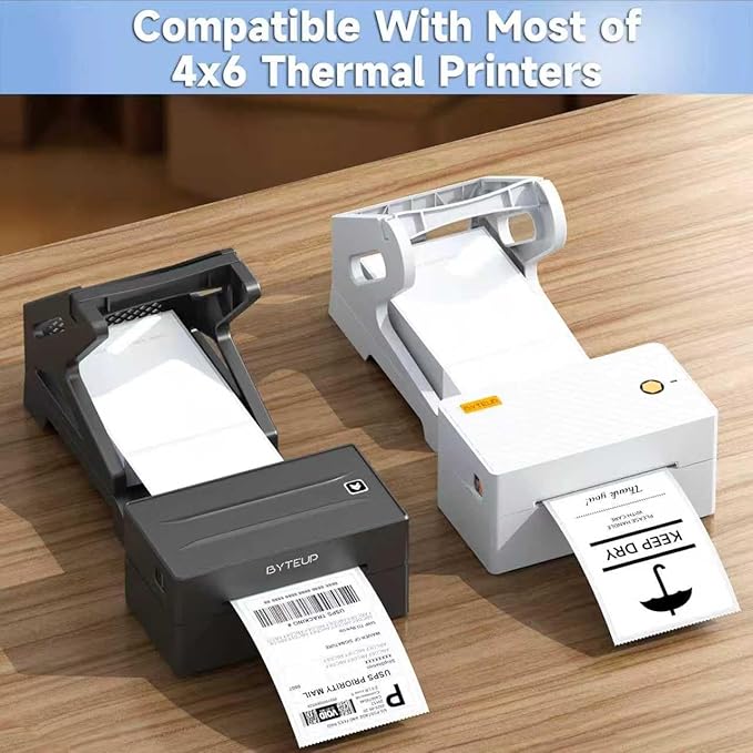 4x6 Direct Thermal Labels for Shipping, 2000 Sheets per Stack,2Stacks. Commercial Grade Permanent Adhesive, Compatible with Thermal Printers for Packages and Mail,Doesn't Compatible with Dymo