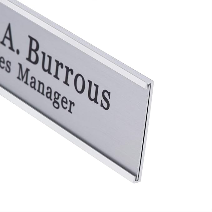 Personalized Office Name Plates Aluminum Hot Printing Add Logo Picture Custom Office Wall or Desk Name Plates 2" x 8" Image + Texts