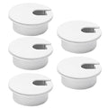 5 Pcs Desk Grommet 2" / 50 mm, Desk Cord Hole Cover, Cable Grommet ABS Plastic, Desk Hole Grommet for Home & Office Pc, Detachable Cable Cord Organizer-White