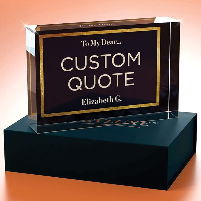 Custom Acrylic Sign Personalized, Custom Desk Name Plate, 18 Styles, (4"x6"), With Gift Box, USA Made by Acryluxe. (Folsom)