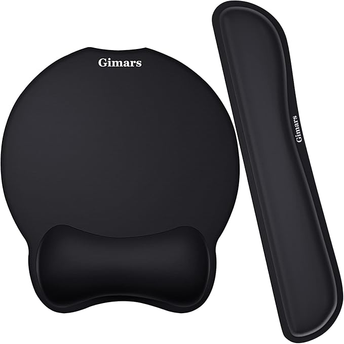 Gimars Upgrade Enlarge Superfine Fibre Soft Smooth Gel Ergonomic Mouse Pad Wrist Support and Keyboard Wrist Rest for Computer, Laptop, Mac, Gaming and Office, Durable, Comfortable and Pain Relief