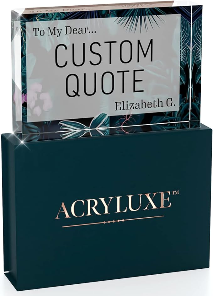 Custom Acrylic Sign Personalized, Custom Desk Name Plate, 18 Styles, (4"x6"), With Gift Box, USA Made by Acryluxe. (Bouquet)