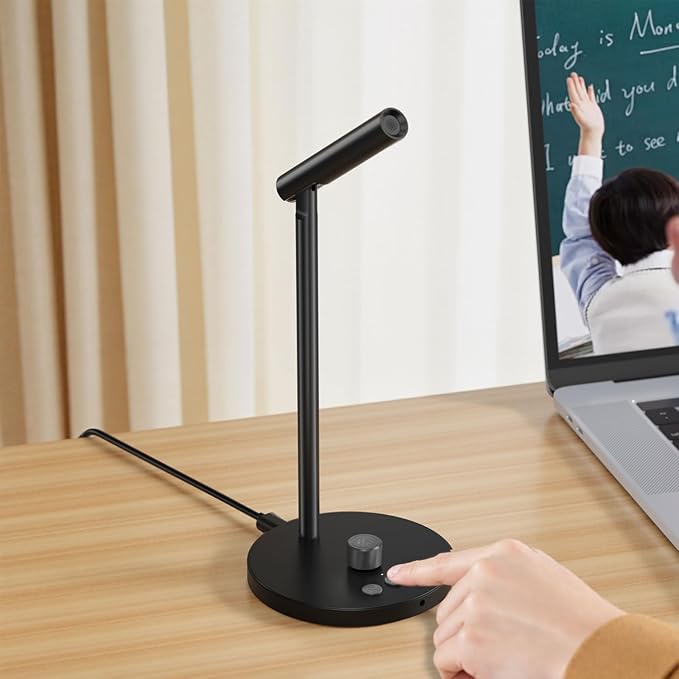Wisoqu Conference Speaker and Microphone, AI Noise Reduction, AI Transcription Summary, Support 60 Languages, Mute, USB Speakerphone for 13 People