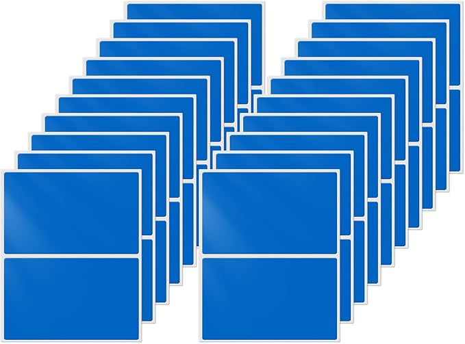 FINDAT Colored Stickers 3×2 Inch Vinyl File Folder Sticker Blue Rectangle Removable Waterproof Color Coding Moving Label for Boxes Office Inventory Labeling 40 PCS