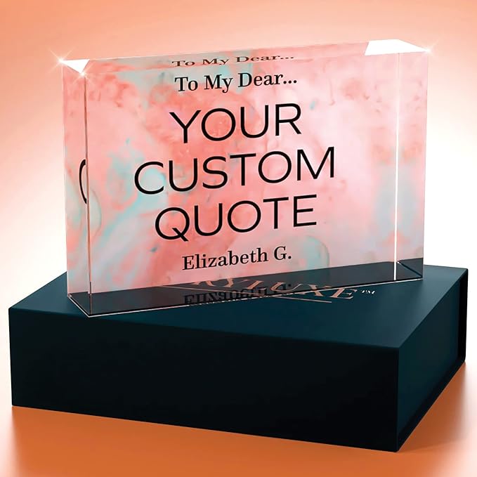 Personalized Gifts, Custom Quote Block Letter Board,Crystal-Clear Acrylic with Gift Box,17 Styles, Holiday and Christmas Gift for Mom, Dad, Girlfriend, Him or Her, Husband, Wife (4"x6", Stella)