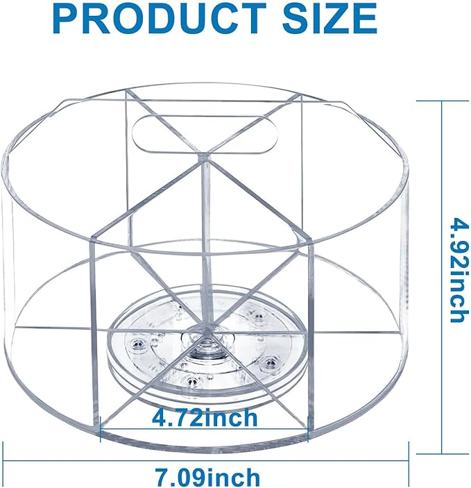Acrylic Rotating Pen Holder for Desk, 360 Degree Clear Pencil Holder Crayon Organizers for Kids, 6 Compartments Marker Organizer for Office, Art Supply Storage Organizer for School Home