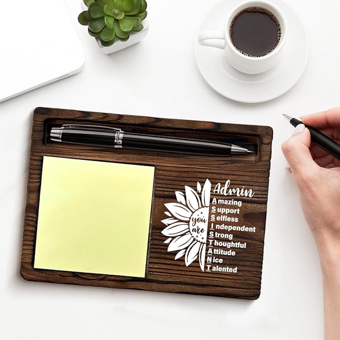 Admin Assistant Gifts for Women, Inspirational Gift for Secretary Admin Assistant, Admins Sticky Note Holder for Office Desk Decor
