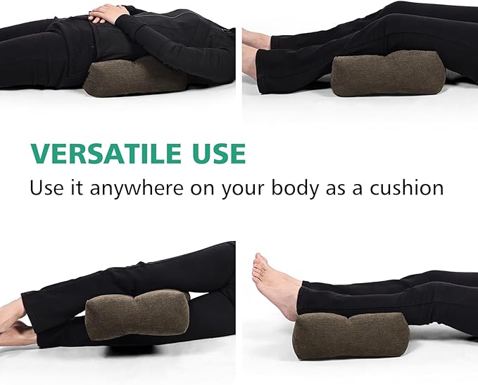 Shinnwa Lumbar Support Pillow for Office Chair, Memory Foam Back Support Pillow for Back Pain Relief, Car, Chair and Couch, 17.5 x 11.5 x 5.5in, Brown