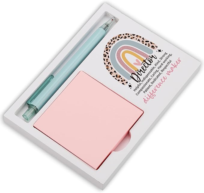 Director Sticky Note Holder for Desk, Appreciation Thank You Gift from Team Coworker Employee, Rainbow Desktop Decor for Office Manager, End of Year Gift for Women Men TZP157