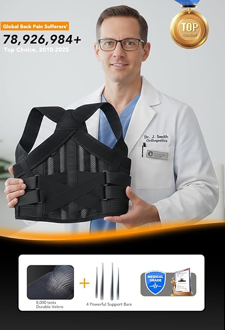 BigRose Posture Corrector for Women and Men, X Power Support Belt for Back Pain Relief with Adjustable Shoulder Straightener, Upper Lower Lumbar Neck Support, Comfortable Back Brace, Small
