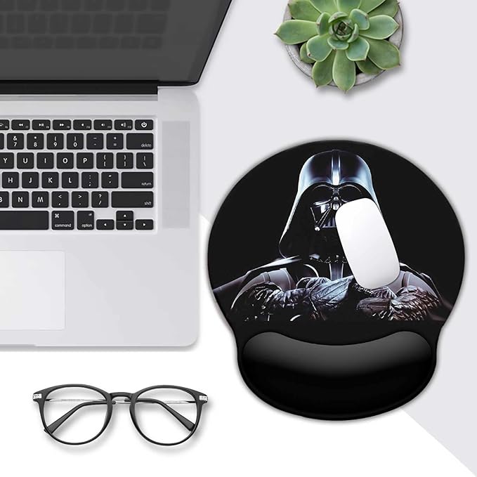 Black Mouse Pad with Wrist Rest,Non-Slip Rubber Base for Comfortable Gaming Mousepad - Ergonomic Mouse Pad with Wrist Support Suitable for Laptop Desktop and Work, Office Desk Accessory