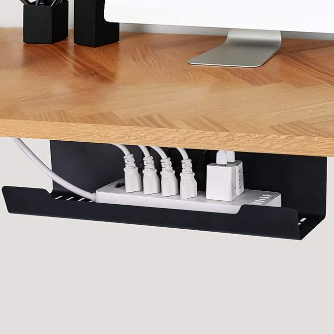 VIDOR Under Desk Cable Management Tray 1-Pack, 17" Cord Organizer, No Drill Alloy Steel, Perfect for Standing Desk, Wire Management for Office Home