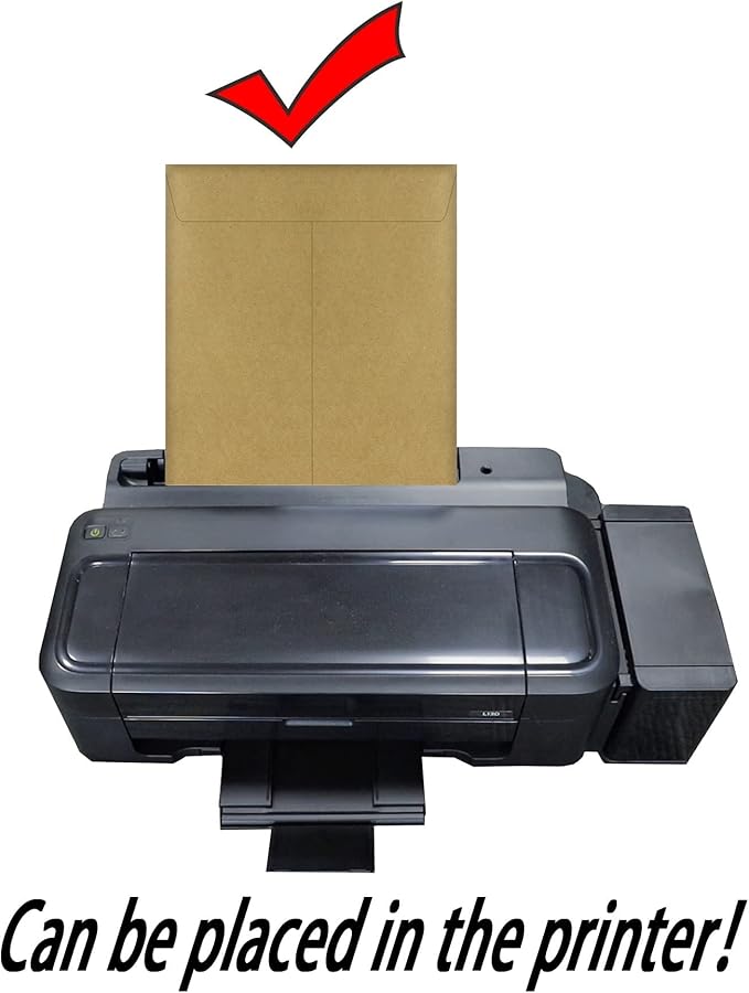 Xxcxpark 60 PCS 9x12 inches Security Catalog Envelopes Printable Self Seal Envelopes, Anti Tear Recycled Kraft Envelopes for Invitation Cards, Pictures, Photos, Documents