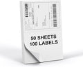 PAPRMA Half Sheet 8.5x5.5inch Shipping Mailing Label 100 Counts, 2 Labels Per Sheet 8.5 x 11 for Laser & Inkjet Printer, Permanent Adhesive Label Square Corner (50 Sheets)