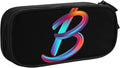 Cute Initial Pencil Case for Kids Students, Large Capacity Pencil Pouch for Boys Girls, Letter Design Pencil Box Pen Bag Office Stationery Organizer, Rainbow Letter B