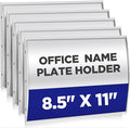 5 Pack Curved Office Business Door Sign Display, Aluminum Wall Mount Name Plate Holder with 8.5" x 11" Adhesive Tape Cubicle Office Door Name Plate Holder