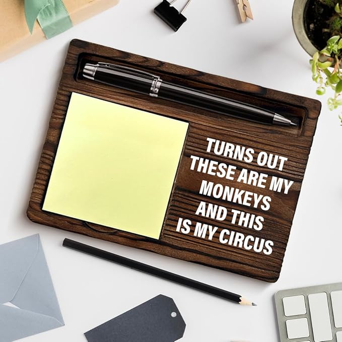 Funny Boss Gifts for Men, Funny Boss's Day Farewell Retirement Gifts for Boss Sticky Note Holder for Office Desk Decor Fun Gag Gift