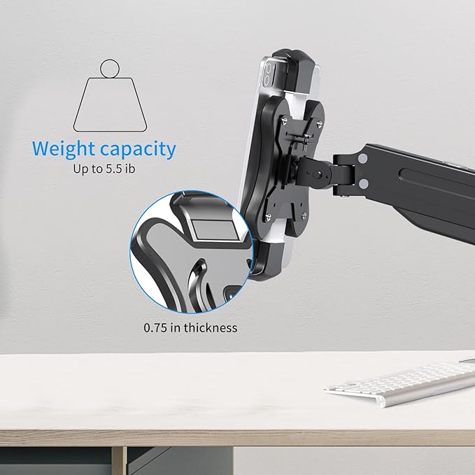 Pholiten Universal VESA Mount Adapter for Tablets, 2-in-1 Laptops, & 15.6 inch Portable Monitors, VESA 100x100, Adjustable Laptop Holder, Extend to 7.68-10 inch