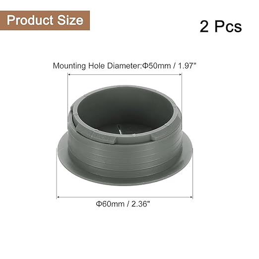 uxcell 2 Pcs Desk Grommet, 1.97 inch 50mm Desk Cable Hole Cover Wire Hole Insert for Home Office Table Cabinet Cord Organizer, Drak Gray