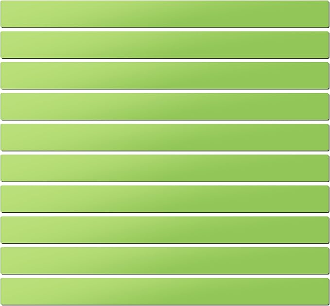 LLPT Dry Erase Magnetic Label Strips 10 Pack 1" x 12" Blank Reusable Writable Magnet Stickers for Organizing Labeling on Fridge Whiteboard Crafts and More Metallic Surfaces Green(DMS11210GN)