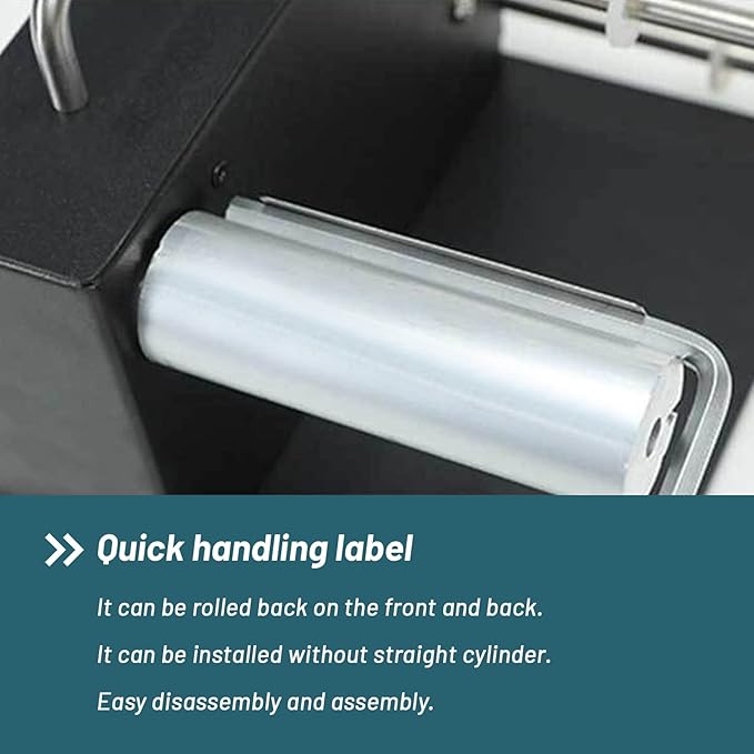 0-7.1" Width Electric Label Rewinder, Automatic Synchronization Bidirectional Rewinding Machine 1.57" Dia Paper Core Holder Rewind 1-8"/s Adjustable Sticker Rewinder for Printer Bar Code Tags