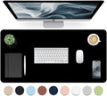 Leather Desk Pad, Mouse Pad, Non-Slip Desk Protector Mat, Leather Desk Blotter, Computer Desk Pad, Waterproof Desk Mat for Home Office and Decor - Black (31.5×15.7 Inches)