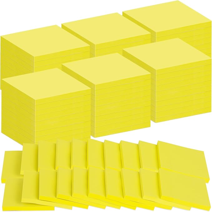 60Pack Yellow Sticky Notes 3x3, Yellow Sticky Pads, Self-Stick Pads,Self-Stick Pads 75 Sheets/Pad, Easy to Post for Teacher Student School Office Meeting Blank Desk Pads,Total 4500 Sheets