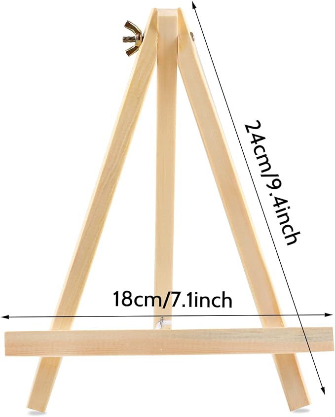 12PCS Wood Easels, 9 Inches Tabletop Easels, Art Craft Painting Easel Stand for Artist Adults Students
