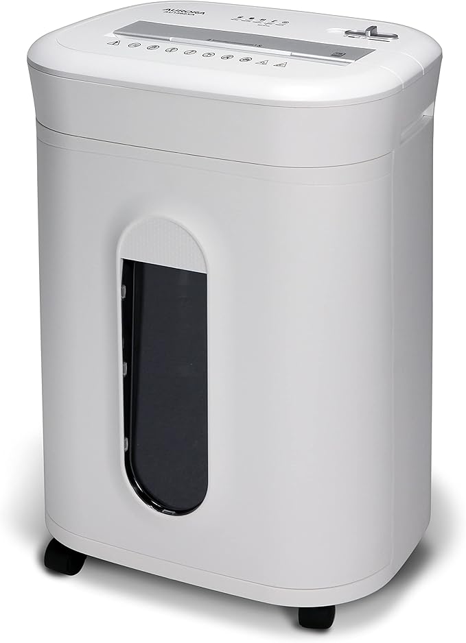 Aurora Heavy Duty Anti-Jam 15-Sheet Crosscut Shredder/60 Min Run Time/ 6-Gallon Pullout Basket, White
