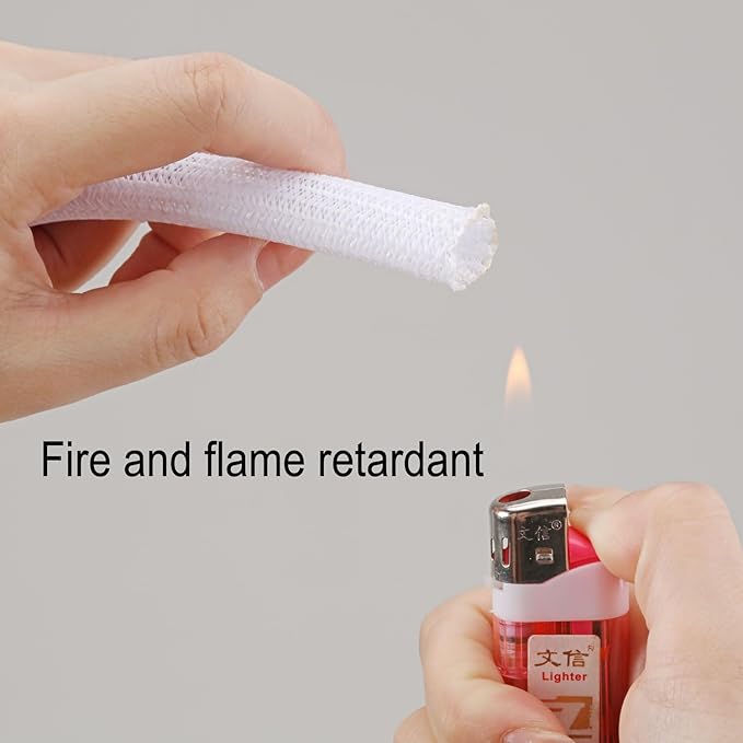 1/4" x25ft Split Sleeve Wire Loom Tubing - Cat-Proof Cord Protector for USB, Power, Audio/Video Cables | Chew-Resistant Cable Sleeve | Easy Install, White