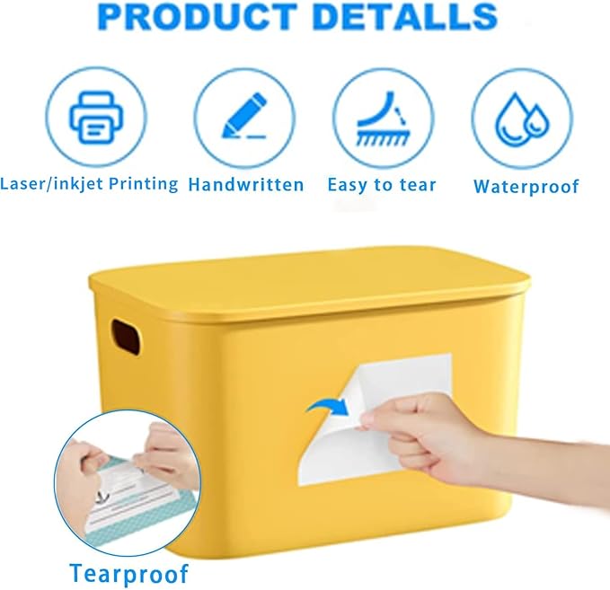 Yeachlaing 4×6 Inch Removable Blank Freezer Labels,Water/Oil/Tear Resistant/Ink Won't Smudge No Residue (60 pcs,1 Bag)