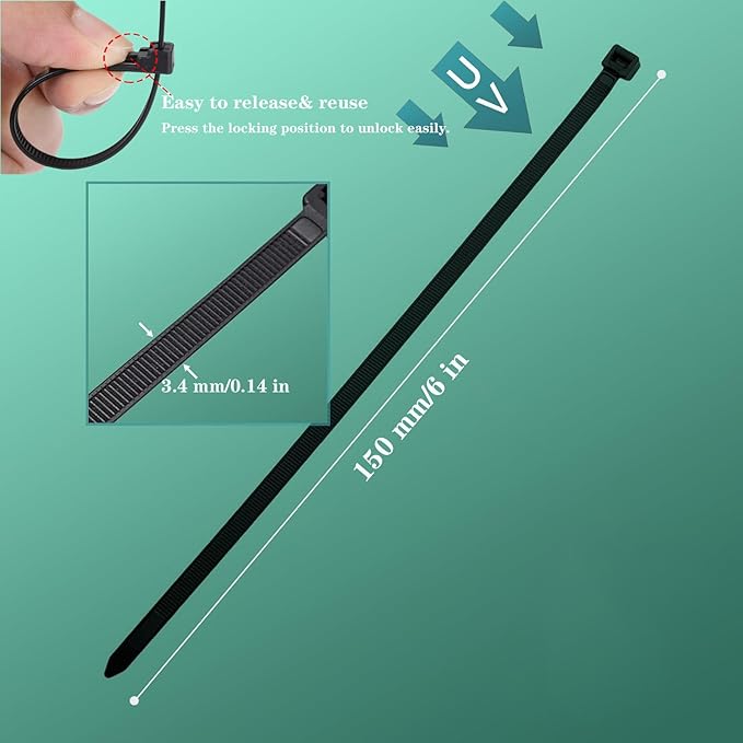 zip tie mounts （100PCS）, adhesive wire clips19.5mm-19.5mm，100PCS 150mm adhesive zip cable tie mounts(Black)