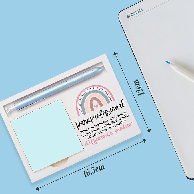 Paraprofessional Office Supplies Sticky Note Holder Decor, Paraprofessional Thank You Appreciation Gifts for Women Self-Stick Note Pad Holders W2B22