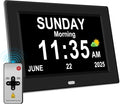 10'' Large Display Digital Alarm Clock for Seniors Date Day of Week Electric Digital Clocks 12 Alarms 4 Colors Desk Calendar Clocks for Memory Loss Alzheimers Clock Auto DST/Dimmer