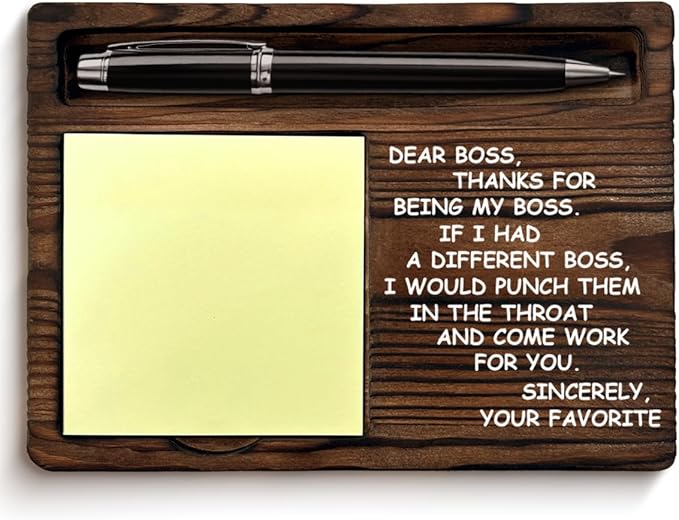 Funny Boss Gifts for Men, Humor Gifts for Bosses Boss's Day Retirement Going Away Birthday, Best Boss Sticky Note Holder for Bosses Office Decor