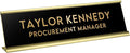 Custom Engraved Desk Plate | Personalized with your Name and Title | Perfect Decor for Office, Business, or Home | Multiple Font and Color Options | 2x8" or 2x10" (Black w/Gold Letters, 2x10")