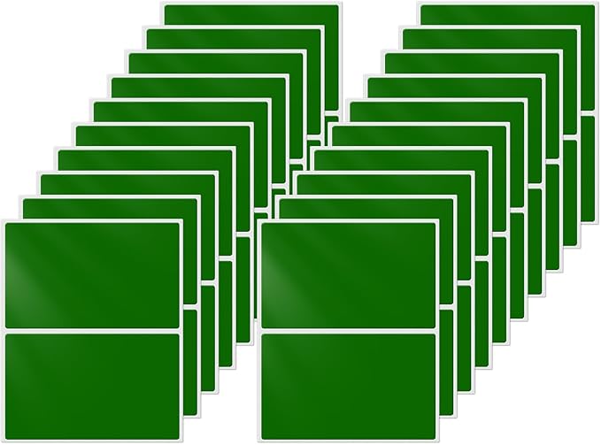 FINDAT Color Coding Stickers Rectangle 3×2 Inch Vinyl Green Sticker Removable Waterproof Writable File Folder Moving Labels for Boxes Home Office Marking 40 PCS