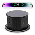 ANNQUAN 4.75" Pop Up Outlet with 65W USB-C,15W Wireless Charger,4 Outlets,3 USB Ports,Pop Up Countertop Receptacle Outlet for Home Office Kitchen