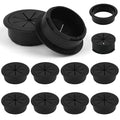 10 pcs Desk Grommet, 2 inch/50 mm Desk Hole Cover, Black Cable Grommet for Wire Cord Through The Table, Cabinet, Countertop and Other Furniture