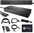 UD22 Dell Docking Station Dual Monitor Bundle - USB-C/USB-A Universal Dell Dock for Laptops Comes with 130W Adapter + ANYHDD HDMI, DisplayPort, USB-C Cables & Cloth - Supports Dual/Triple/4 Monitors