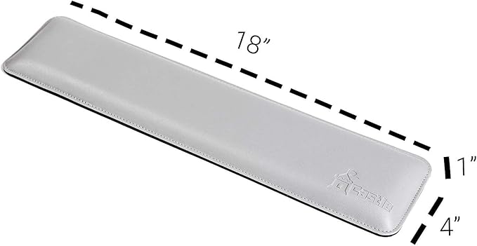 Bailey Full Size by Castle - Leather Ergonomic Computer Wrist Rest Pad for Keyboards with Around 104 Keys - Firm Keyboard Wrist Support for Typists, Gaming, and Heavy Office Use (Stone, Full Size)