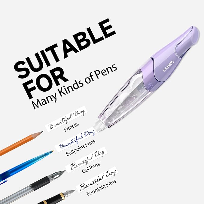 KILINEO Refillable Retractable White Correction Tape, Pen Shaped White Smooth Pull Out Japanese Aesthetic Cute Correction Tape for Office Supplies, 4 PCS (ZH-87)
