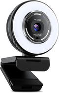 NexiGo N680E Pro, 4K UHD Streaming Webcam with Ring Light, PDAF Autofocus, 1080P@60FPS, 2 Noise?Canceling Mics, Privacy Cover, USB Camera for Zoom/Teams/Twitch/Google Meet