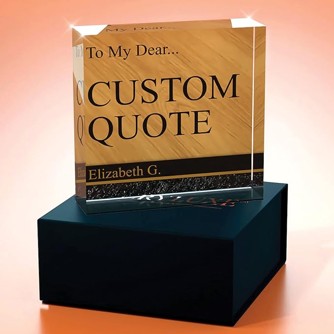 Personalized Gifts, Custom Quote Block Letter Board,Crystal-Clear Acrylic with Gift Box,17 Styles, Holiday and Christmas Gift for Mom, Dad, Girlfriend, Him or Her, Husband, Wife (4"x4, Nolan)