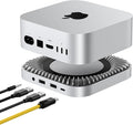 40Gbps Aluminum Hub & Stand for New M4/M4 Pro Mac mini (2024) with 40Gbps NVMe/M.2 SSD Enclosure, 2X USB-A, USB-C Host, 3.5mm Audio – Compatible with All New Mac mini M4/M4 Pro